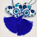 Load image into Gallery viewer, Evil eye heart embroidered tassel
